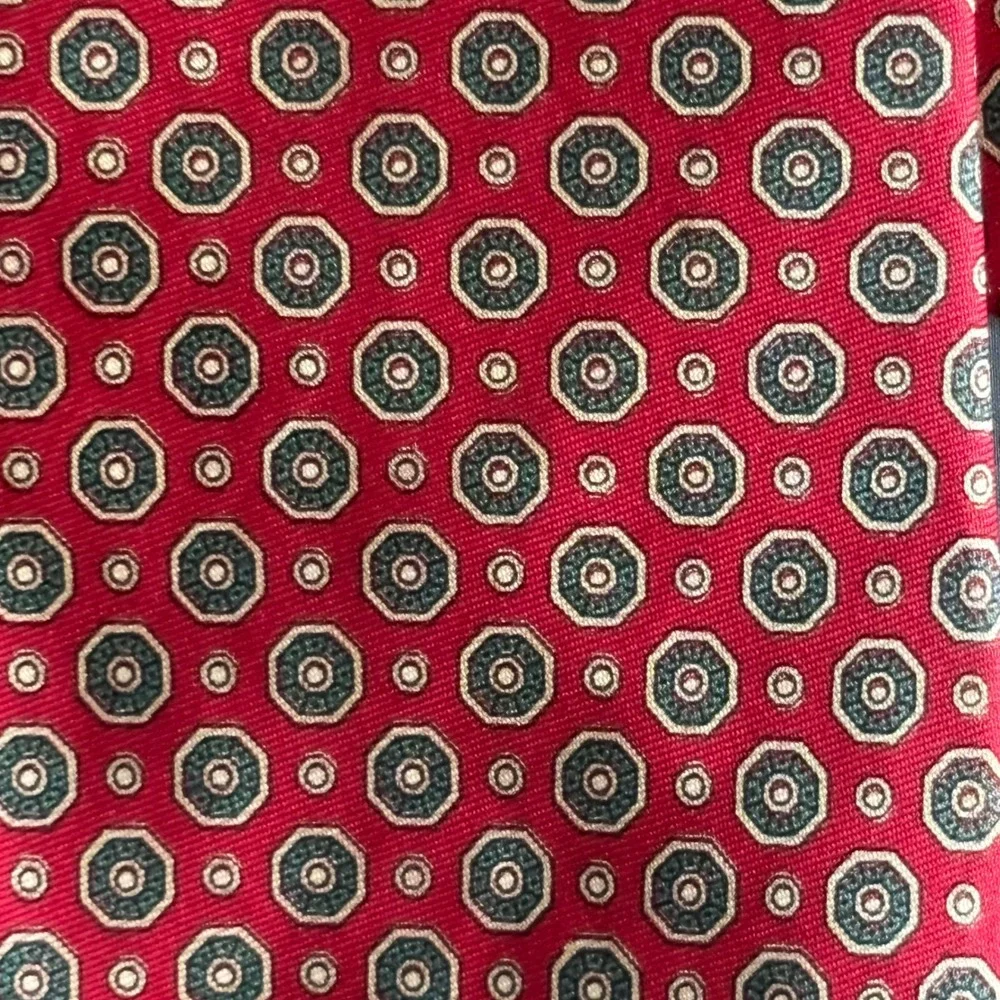 Two - Vintage Brooks Brothers Makers Silk Ties | Medallion Red Navy | USA